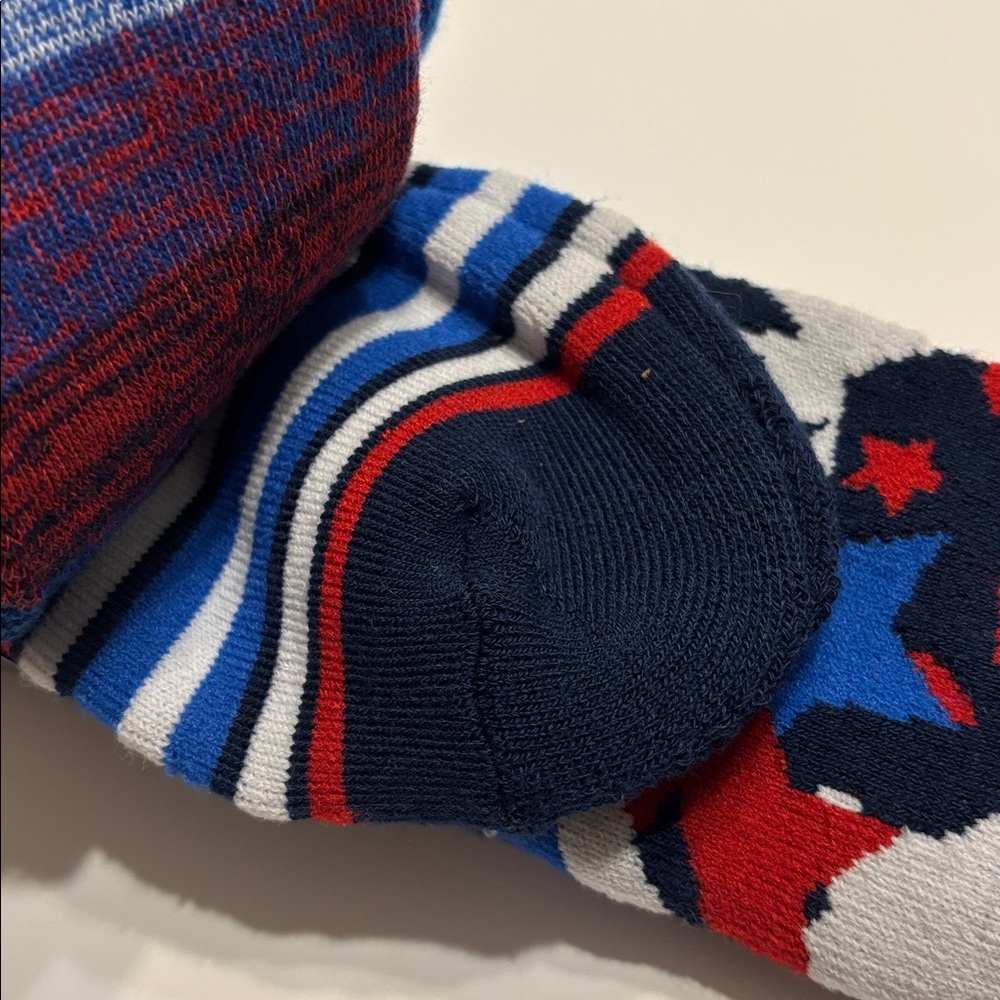 Alpine Men’s Ski Socks 2-Pack in Snowsport Stars and Stripes OTC Blue Red - Picture 11 of 11
